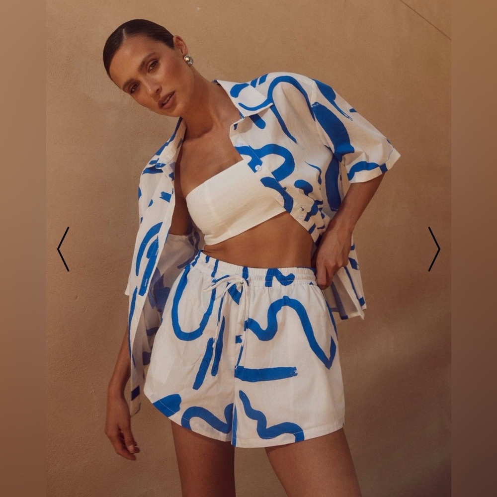 Commense Abstract Print Drawstring Shift Shorts B… - image 3